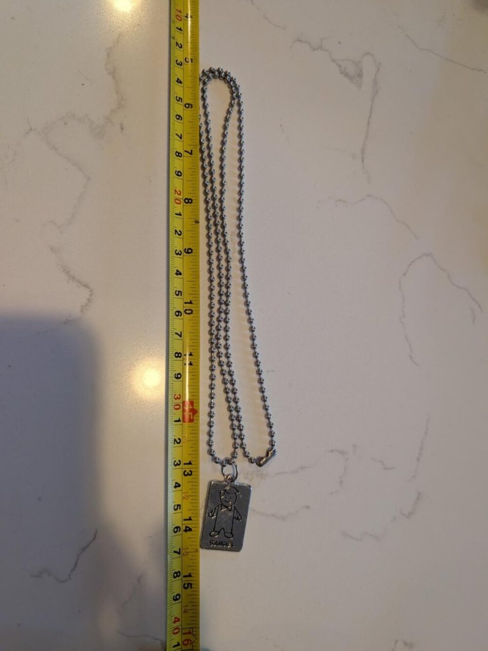 Vintage Personalized Silver Tone with a "Samuel" Name & Boy Pendant Neclace